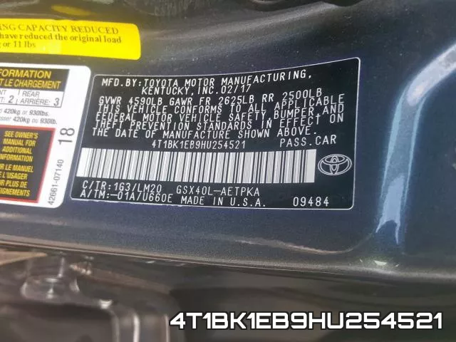 4T1BK1EB9HU254521 фото 2
