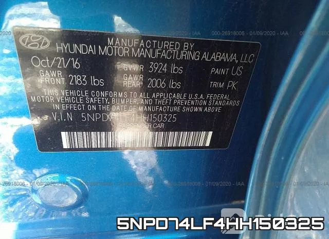 5NPD74LF4HH150325 фото 7