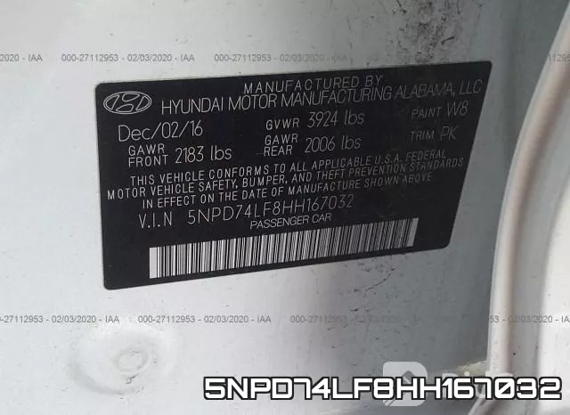5NPD74LF8HH167032 фото 7