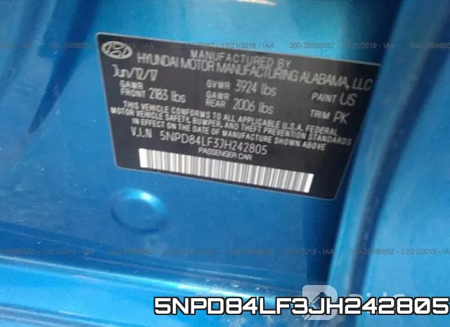 5NPD84LF3JH242805 фото 5