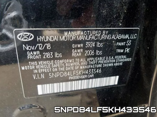 5NPD84LF5KH433546 фото 2