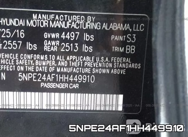 5NPE24AF1HH449910 фото 8
