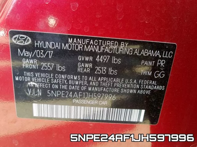 5NPE24AF1JH597996 фото 2