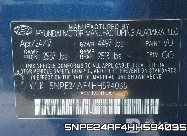 5NPE24AF4HH594035 фото 8