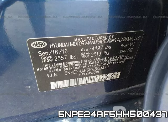 5NPE24AF5HH500437 фото 5