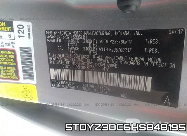 5TDYZ3DC6HS848195 фото 10
