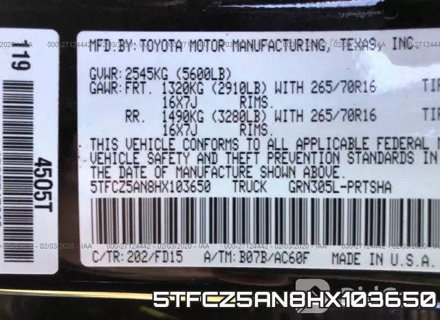5TFCZ5AN8HX103650 фото 7