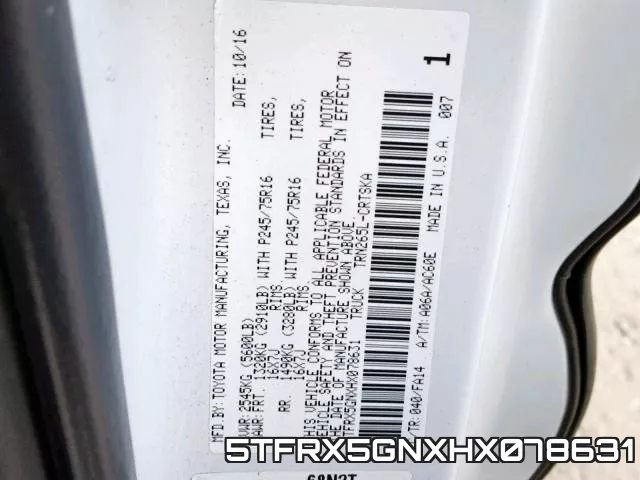 5TFRX5GNXHX078631 фото 2