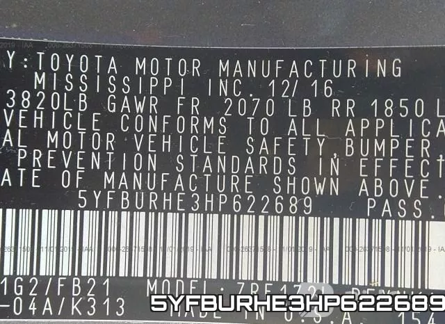 5YFBURHE3HP622689 фото 9
