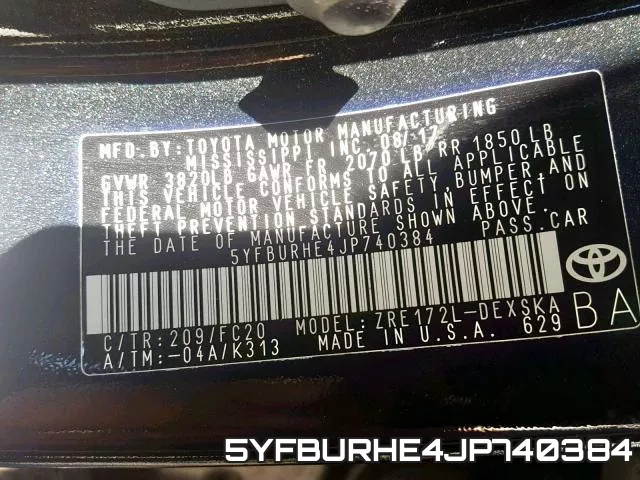 5YFBURHE4JP740384 фото 2