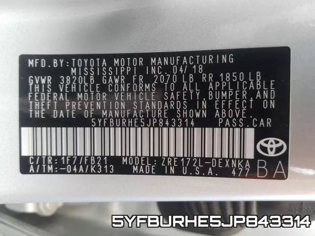 5YFBURHE5JP843314 фото 2