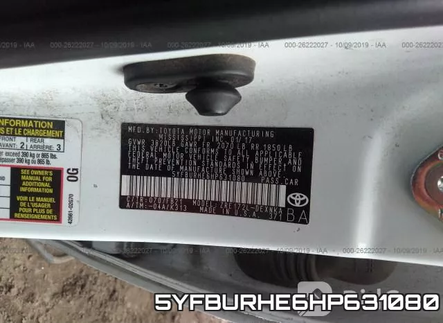 5YFBURHE6HP631080 фото 9