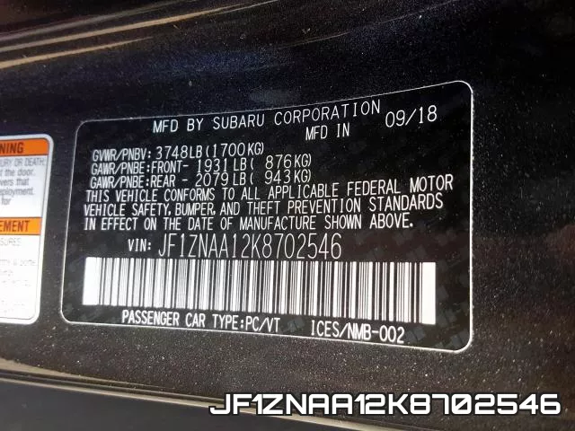 JF1ZNAA12K8702546 фото 2