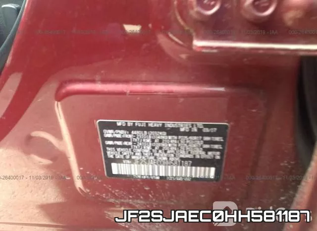 JF2SJAEC0HH581187 фото 8