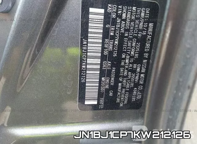 JN1BJ1CP7KW212126 фото 9