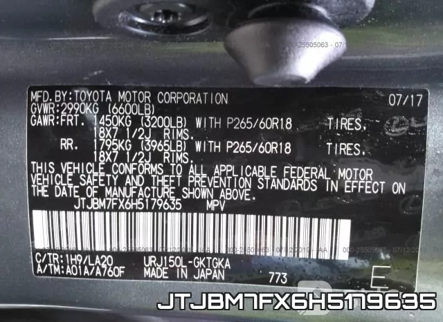 JTJBM7FX6H5179635 фото 8