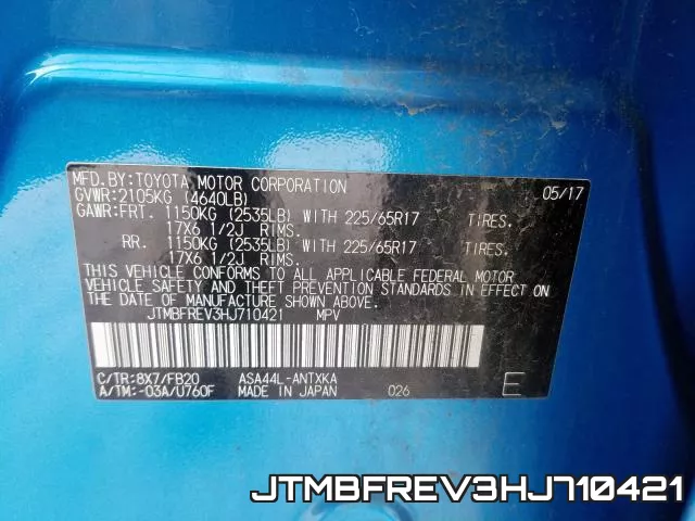 JTMBFREV3HJ710421 фото 2