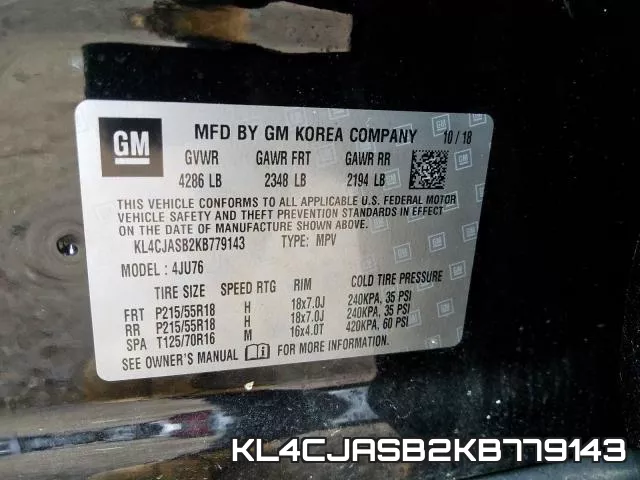 KL4CJASB2KB779143 фото 2