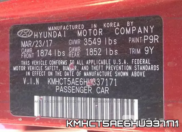 KMHCT5AE6HU337171 фото 8