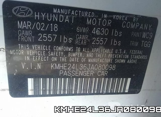 KMHE24L36JA080098 фото 9