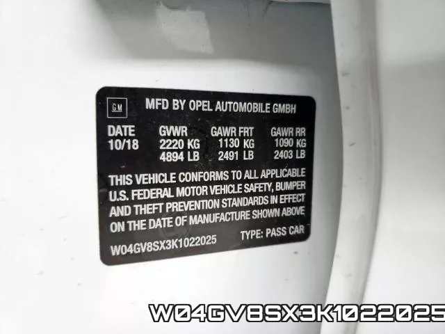 W04GV8SX3K1022025 фото 2