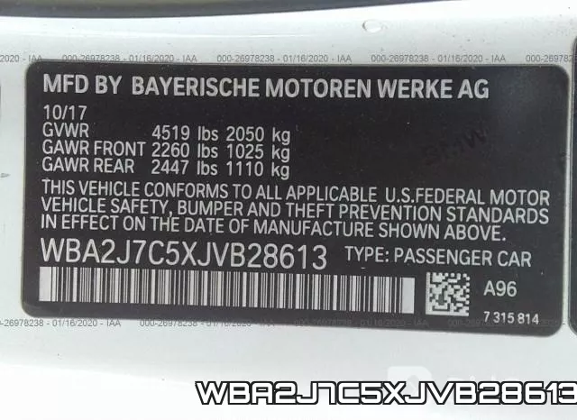 WBA2J7C5XJVB28613 фото 8