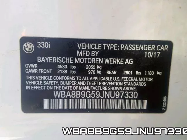 WBA8B9G59JNU97330 фото 2