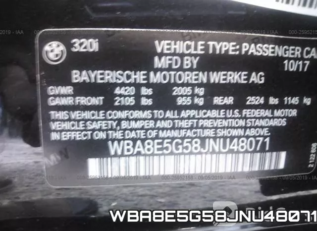 WBA8E5G58JNU48071 фото 8