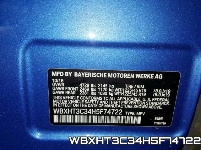 WBXHT3C34H5F74722 фото 2