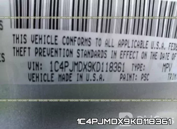 1C4PJMDX9KD118361 фото 10