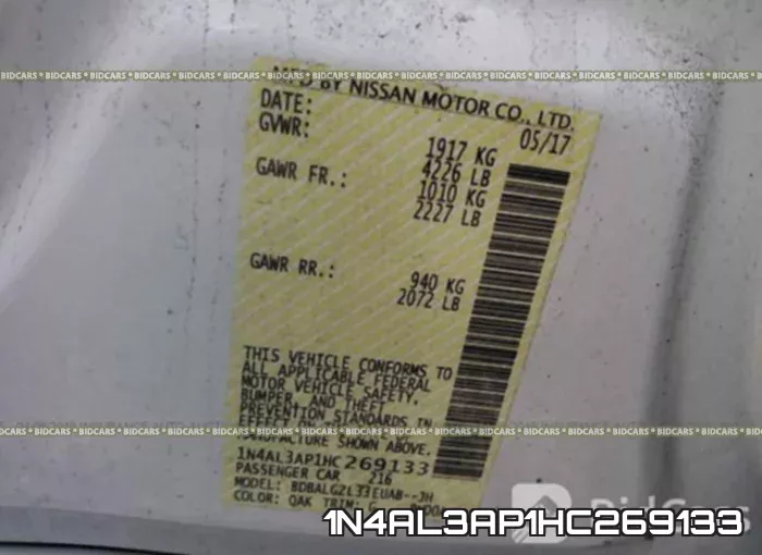 1N4AL3AP1HC269133 фото 10