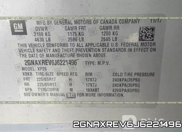2GNAXREV6J6221496 фото 10