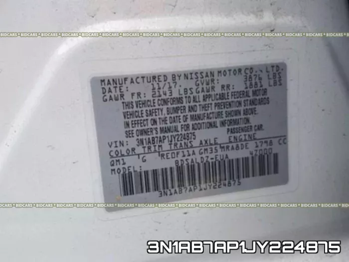 3N1AB7AP1JY224875 фото 2