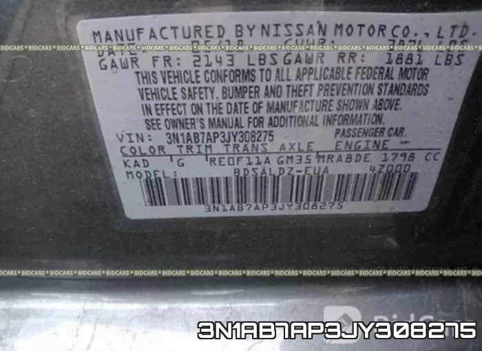 3N1AB7AP3JY308275 фото 10