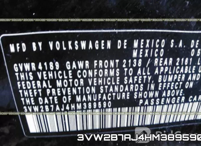 3VW2B7AJ4HM389590 фото 10