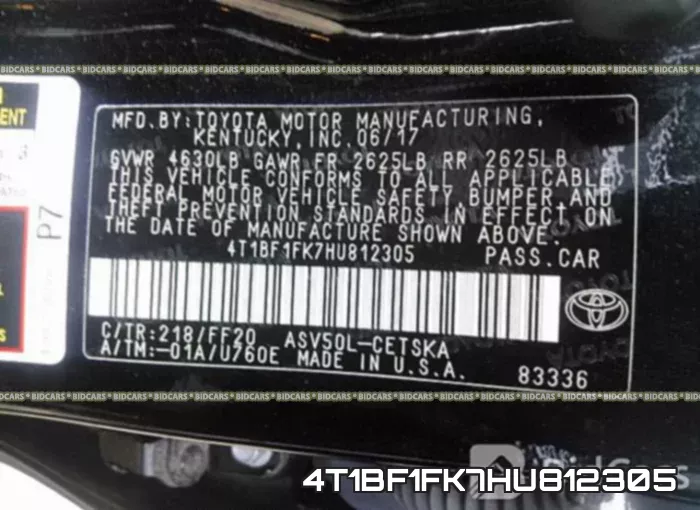 4T1BF1FK7HU812305 фото 10