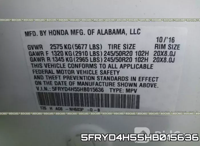 5FRYD4H55HB015636 фото 10