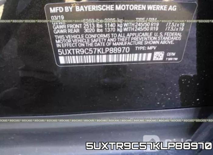 5UXTR9C57KLP88970 фото 10