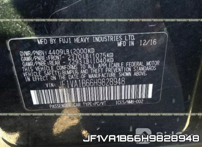 JF1VA1B66H9828948 фото 10
