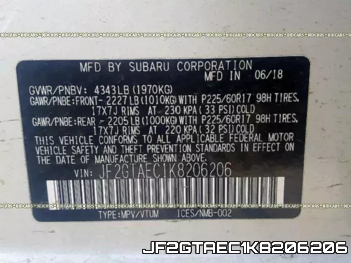 JF2GTAEC1K8206206 фото 2