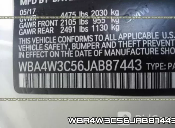 WBA4W3C56JAB87443 фото 10