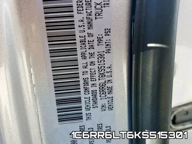 1C6RR6LT6KS515301 фото 2