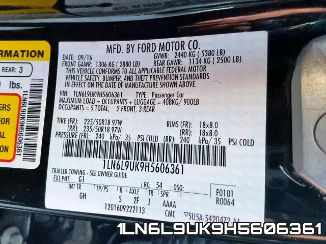 1LN6L9UK9H5606361 фото 2