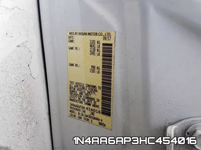 1N4AA6AP3HC454016 фото 2