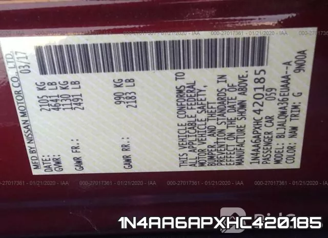 1N4AA6APXHC420185 фото 6