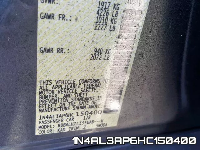1N4AL3AP6HC150400 фото 2