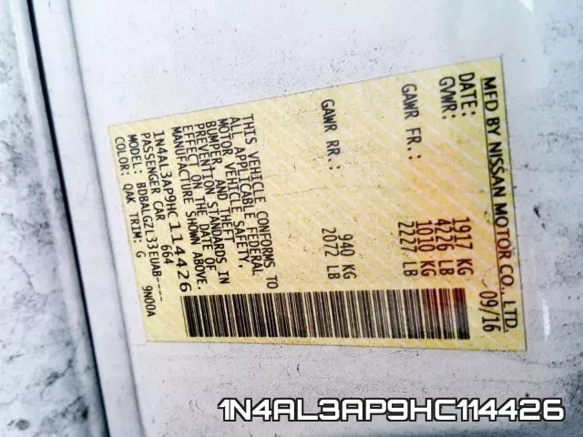1N4AL3AP9HC114426 фото 2