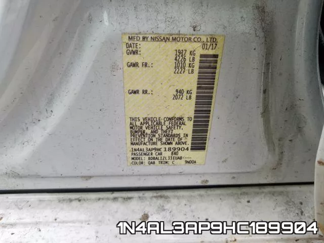 1N4AL3AP9HC189904 фото 2