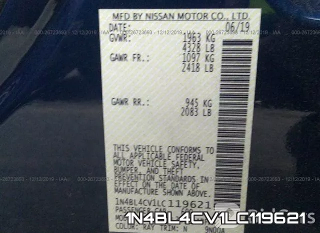 1N4BL4CV1LC119621 фото 7