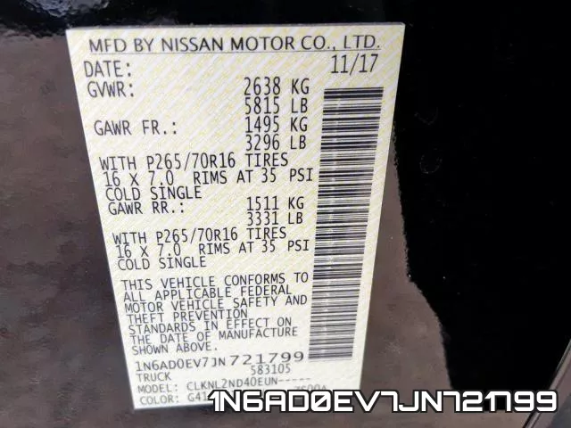 1N6AD0EV7JN721799 фото 2